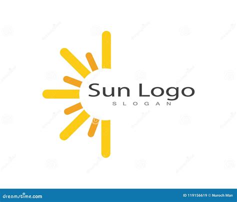 Sun Over Horizon Logos And Symbols Template Vector Stock Vector
