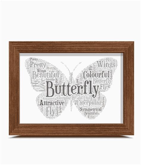 Personalised Butterfly Word Art Picture Frame T