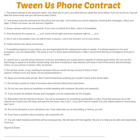 Phone Contract Keeps Parents And Kids On The Same Page