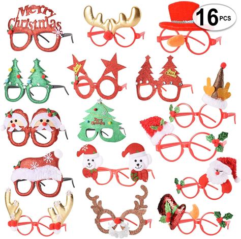 16 Pcs Holiday Glasses Cute Christmas Glasses Frames Flexibility To Fit All Sizes Great Fun And