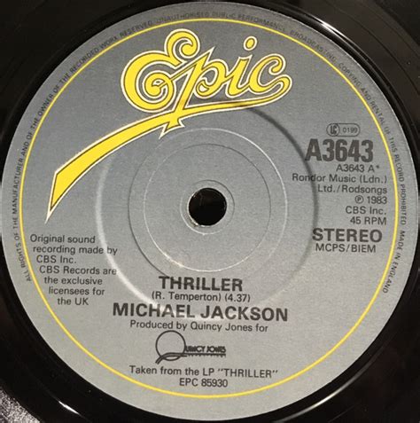 Michael Jackson Thriller 1983 Vinyl Discogs