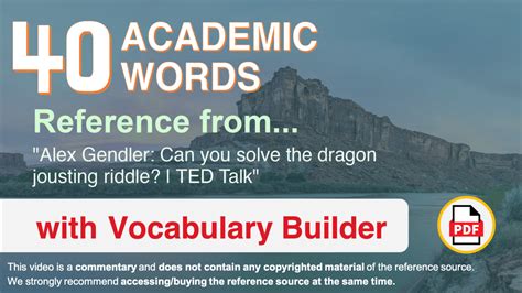 40 Academic Words Reference From Alex Gendler Can You Solve The