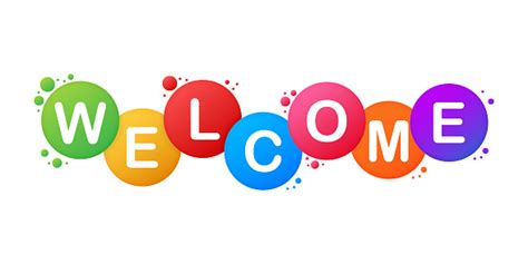 The Word Welcome Vector Banner With The Text Colored Rainbow Vector