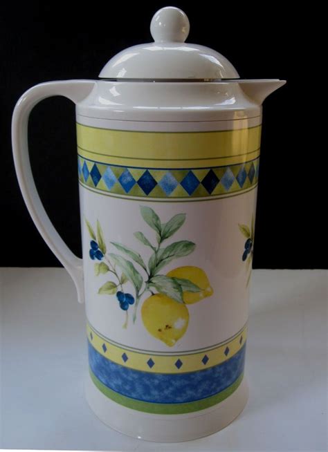 A large thermos is a wonderful way to bring a lot of hot coffee with you each morning. Royal Doulton Carmina Large Coffee Thermos Carafe Melamine ...