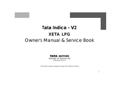 Tata Indica V2 Parts Catalogue Pdf