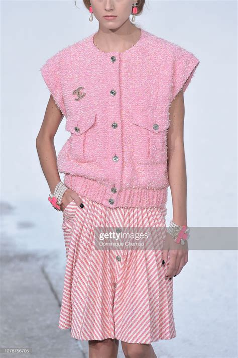 A Model Outfit Detail Walks The Runway During The Chanel Womenswear