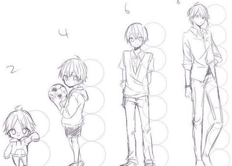Anime Face Boy Drawing Different Heights Step By Step