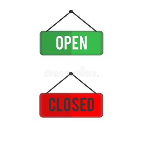 Vector Illustration Of Open And Closed Signs Stock Illustration