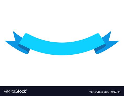 Blue Curved Label Folded Paper Ribbon Banner Vector Image