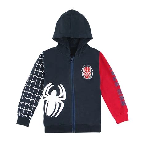 Kids Boys Spiderman Hooded Jacket Winter Clothes Children Autumn