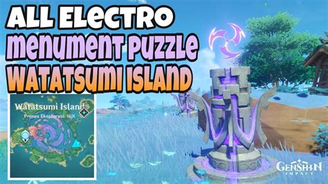 All Watatsumi Island Electro Monument Puzzle Genshin Impact Youtube