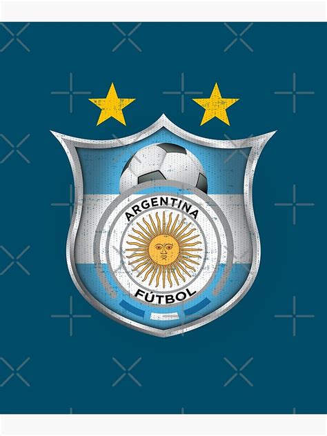 Argentina Soccer Shield For World Cup Support Poster By Fermo Redbubble