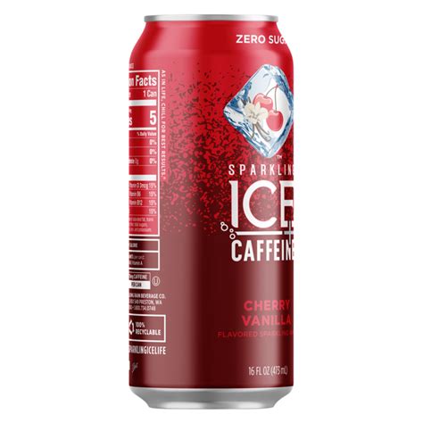 Sparkling Ice Cherry Vanilla Sparkling Water Caffeine 16oz Can