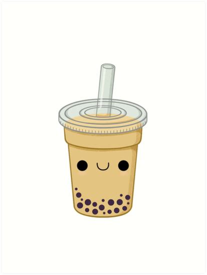The base of your drink can be green tea, black. "Cute Bubble Tea" Art Print by Daanrekers | Redbubble