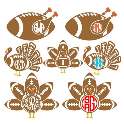 Turkey Football Thanksgiving Cuttable Design Png Dxf Svg And Eps Etsy