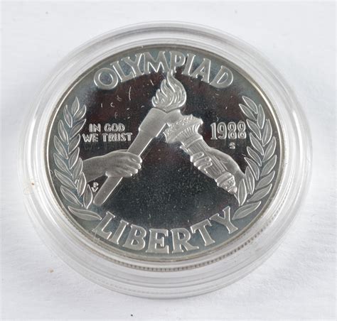 1988 Olympic United States Mint Proof Silver Dollar With Case Pristine Auction