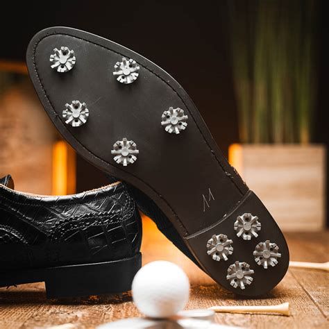 Caporicci Alligator Golf Shoes Black