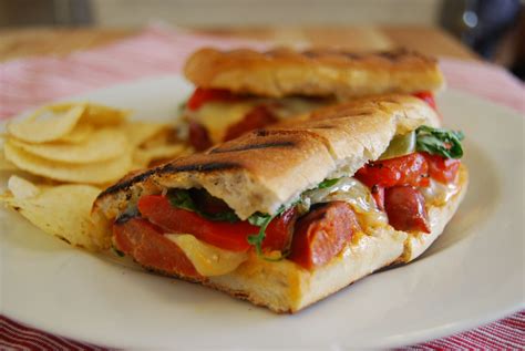 While the chorizo is cooking, heat the beans in a microwave. Chorizo sausage with cheese - pressed sandwich. | Cooking ...
