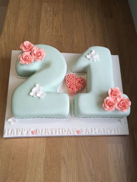 Learn some simple decorations for easy, beautiful birthday cakes in this article. Vintage/Shabby Chic 21st Birthday Cake in soft mint green ...