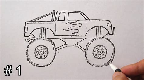 Https://tommynaija.com/draw/cool How To Draw A Monster Truck