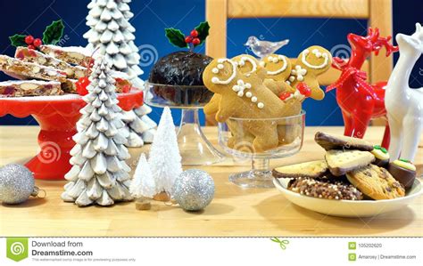 Festive Table With Traditional English And European Style Christmas