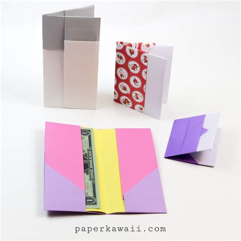 Origami Wallet Instructions 2 Versions Paper Kawaii