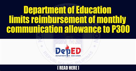 Department Of Education Limits Reimbursement Of Monthly Communication