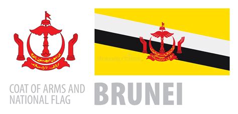 Flag Of Brunei From Brush Strokes Flag Brunei Darussalam On