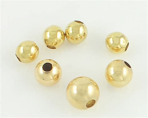 Retro 14k Add A Beads Seven Vintage Yellow Gold Hollow Beads With