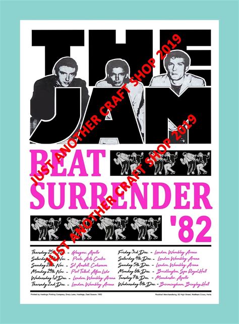 The Jam Beat Surrender 1982 Tour Poster A3 Size Their Final Tour Ebay