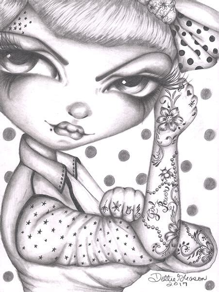 Girl Power Cartoon Character Tattoos Big Eyes Art Girly Art