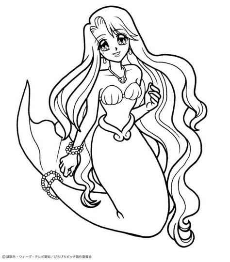 Anime Mermaid Coloring Pages Coloring Home