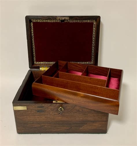 Antique Rosewood Jewellery Box 769206 Uk