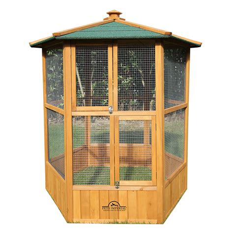 Pets Imperial Stunning Wooden Bird Aviary Hexagonal Design Buy Online