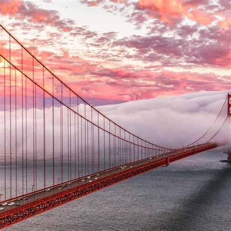 Golden Gate Bridge In Fog In San Francisco