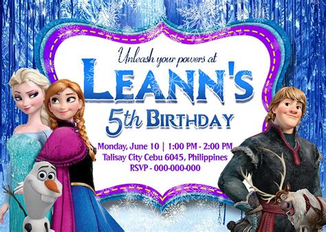 Frozen Birthday Invitation Frozen Party Frozen Printabledigital