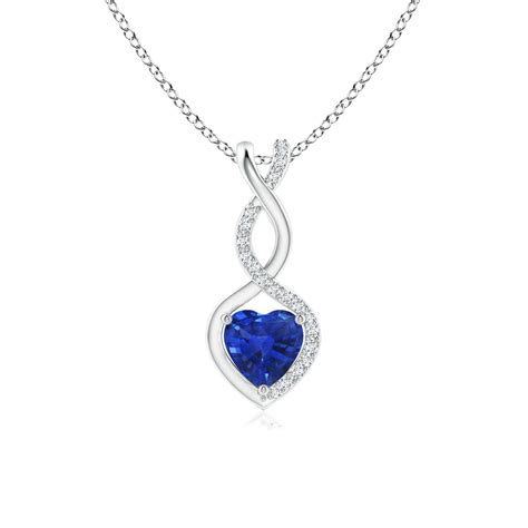 Sapphire Infinity Heart Pendant With Diamonds Angara