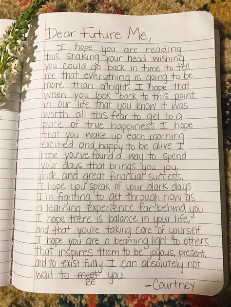 Student Letter To Future Self Template