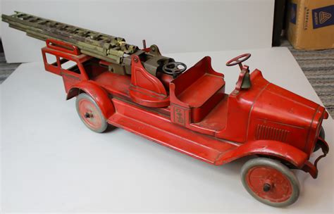 Bargain Johns Antiques Antique Buddy L Aerial Toy Fire Truck