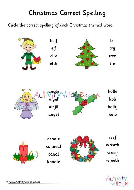 Download all our christmas worksheets for teachers, parents, and kids. Christmas Spelling Corrections Worksheet