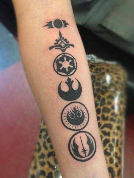 fun star wars tattoos you ll want to get star wars symbols tattoo war tattoo cool forearm