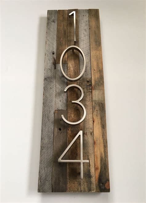 Vertical Address Sign Vertical House Numbers Modern House Etsy