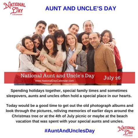National Aunt And Uncles Day July 26 Uncles Day National Calendar Uncles