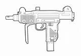 Uzi Schets Mp5 Kalashnikov Contorno Aufreißen Fusils Pistool Militare Chisnikov Schrotflinten Illustraties Colts Stockvectors sketch template
