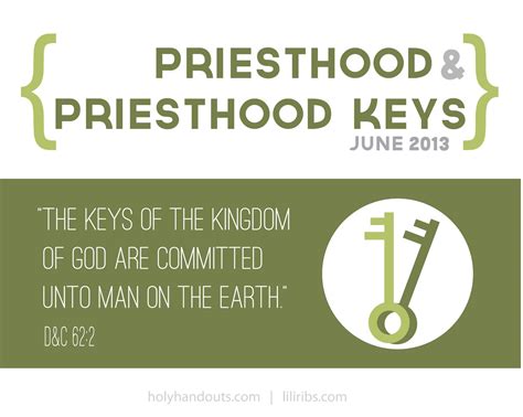 Holy Handouts June Priesthood And Priesthood Keys