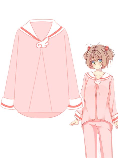 Kawaii Anime Pajamas Cardcaptor Sakura Kinomoto Sakura Top And Pants