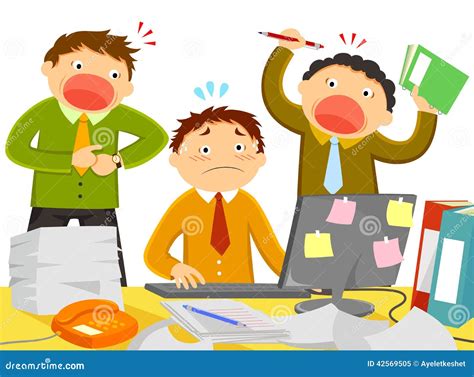 Stress At Work Stock Vector Illustration Of Person Office 42569505