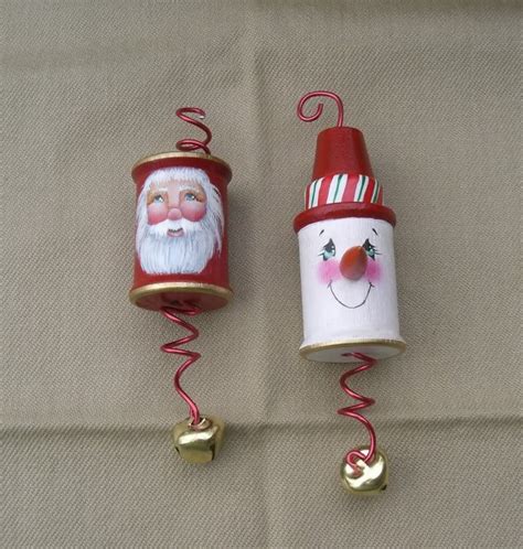 Wooden Thread Spool Ornaments Christmas Crafts Pinterest Thread