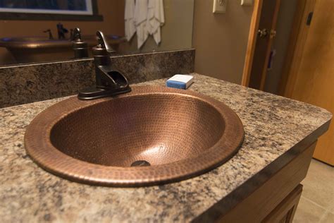 How To Replace A Copper Bathroom Sink The Bell Drop In Copper Sink