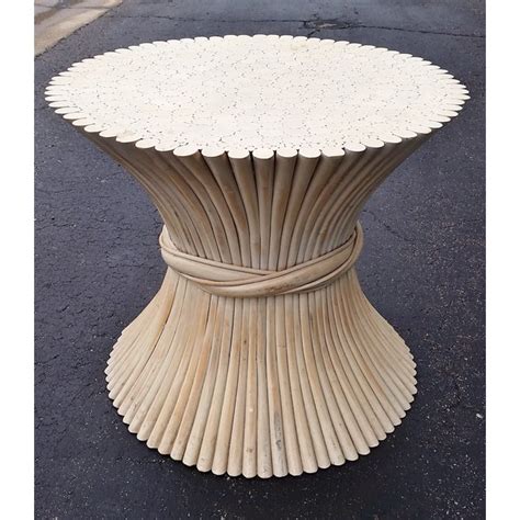 Eapg wheat sheaf cambridge whiskey decanter 1890 scarce w/stopper. Vintage McGuire Rattan Wheat Sheaf Table | Chairish